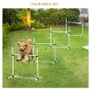 Dog Agility Training Set 4 Piece Adjustable Jumps