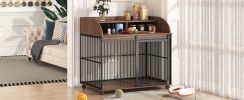 Large Wooden Dog Crate with Wheels