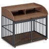 Large Wooden Dog Crate with Wheels