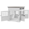 Pet Kennel End Table with Doors White