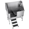 Stainless Steel Pet Grooming Tub with Stairs