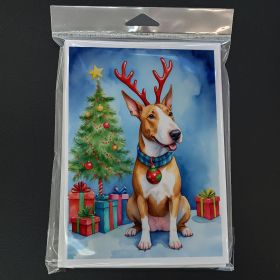 Christmas Note Cards Pack of 8 Bull Terrier