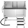 Dog Grooming Tub with Stairs and Filter 62 Inch