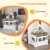 Pet Kennel End Table with Doors White