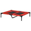 Elevated Cooling Dog Cot Mesh Pet Bed Red
