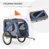Pet Bike Trailer with Off-Road Wheels & Mesh Doors