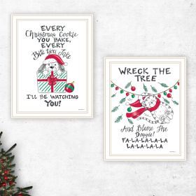 Christmas Cat and Dog Framed Art Set