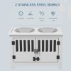 Dog Feeding Cabinet with Built-In Bowls