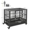 PawHut Heavy Duty Dog Crate 36 Inch Gray
