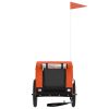 Pet Bike Trailer Oxford Fabric Orange Black