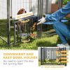 Dog Kennel with Adjustable Bowls