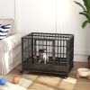 PawHut Heavy Duty Dog Crate 36 Inch Gray