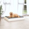 Dog Bed White Solid Wood Pine