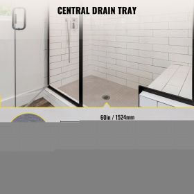 VEVOR Shower Curb 38"x60" with Grate