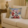 Santa Decorative Pillow Boston Terrier