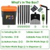 Pooper Scooper Set Dog Rake and Bin with Bag Dispenser