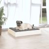 Solid Pine Dog Bed White 24x19