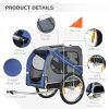 Pet Bike Trailer with Off-Road Wheels & Mesh Doors