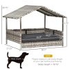 Outdoor Wicker Dog House for Small/Medium Dogs