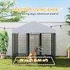 Dog Kennel with Adjustable Bowls