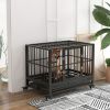 PawHut Heavy Duty Dog Crate 36 Inch Gray