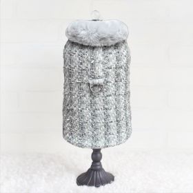 Dog Coat Annabella (Color: Platinum, size: LG)
