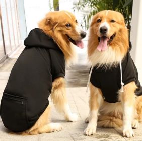 Classic Plaid Dog Hoodie Sweater (colour: Big dog zipper pocket sweater black, size: L (chest circumference 47, back length 35cm))
