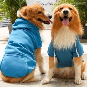 Classic Plaid Dog Hoodie Sweater (colour: Big dog zipper pocket sweater lake blue, size: XL (chest circumference 52, back length 40cm))
