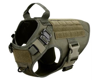 Camouflage Dog Harness and Leash Set (Option: Dark green-L)