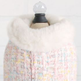Dog Coat Chantel Tweed (Color: Candy, size: LG)