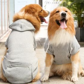 Classic Plaid Dog Hoodie Sweater (colour: Big dog zipper pocket sweater grey, size: S (chest circumference 37, back length 25cm))