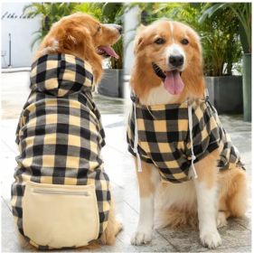 Classic Plaid Dog Hoodie Sweater (colour: Zipper pocket coat beige black, size: M (chest circumference 42, back length 30cm))