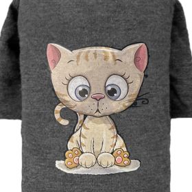 Dog Tee Collection (Color: Dark Grey Kitty, size: LG)