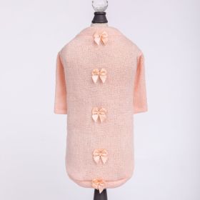 Bow Sweater (Color: Peach, size: SM)