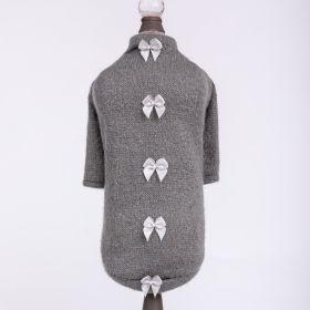 Bow Sweater (Color: Pewter, size: XXS)