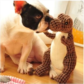 Dinosaur Chew Toy for Dogs (Color: Brown, size: 9.84 inch)