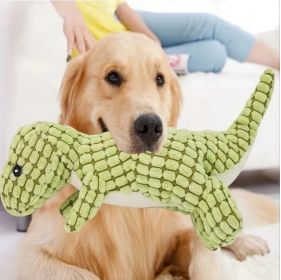 Dinosaur Chew Toy for Dogs (Color: Green, size: 9.84 inch)