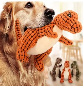 Dinosaur Chew Toy for Dogs (Color: Orange, size: 9.84 inch)