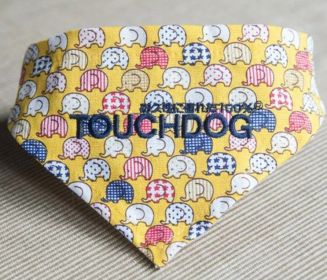 Dog Bandana with Elephant Pattern (Color: Yellow, size: large)