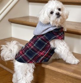 Dog Hoodie Red Black Flannel (size: small)
