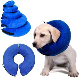 Dog Neck Inflatable Collar (Color: Blue, size: M)