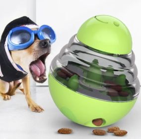 Dog Puzzle Tumbler Ball Treat Dispenser (Color: 102X 102X125 mm green)