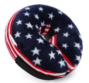 Dog Recovery Cone Soft Inflatable Collar (colour: CQLQ10 American flag, size: M)