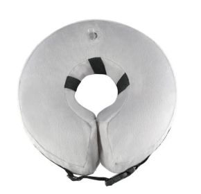 Dog Recovery Cone Soft Inflatable Collar (colour: CQLQ02 GREY, size: M)
