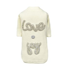 Dog Tee Love n Joy (Color: Ivory, size: SM)