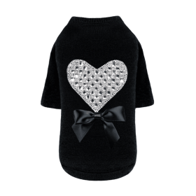 Dog Sweater Oh my Heart (Color: Black, size: SM)