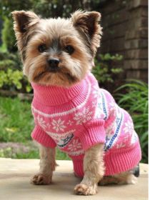 Dog Cable Knit Sweater Pink (size: 3X-Large)