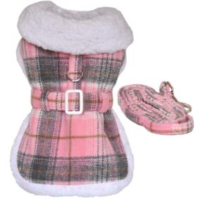 Pink & White Plaid Dog Coat (size: XX-Large)