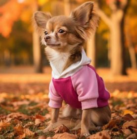 Pink on Pink Dog Hoodie (size: small)