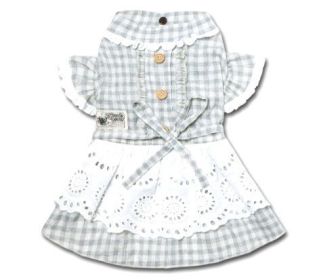 Plaid Dog Dress Classic Style (Color: Grey, size: small)